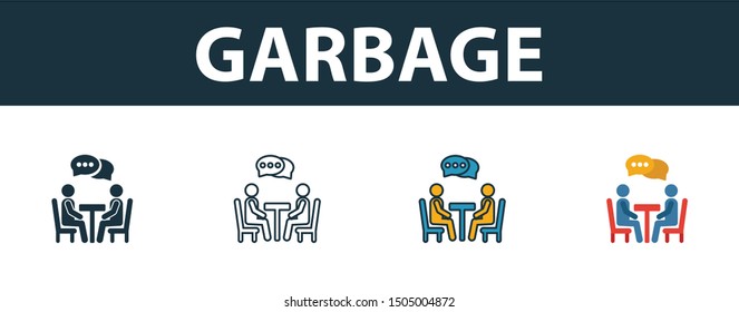Negotiation icon set. Four elements in diferent styles from soft skills icons collection. Creative negotiation icons filled, outline, colored and flat symbols.