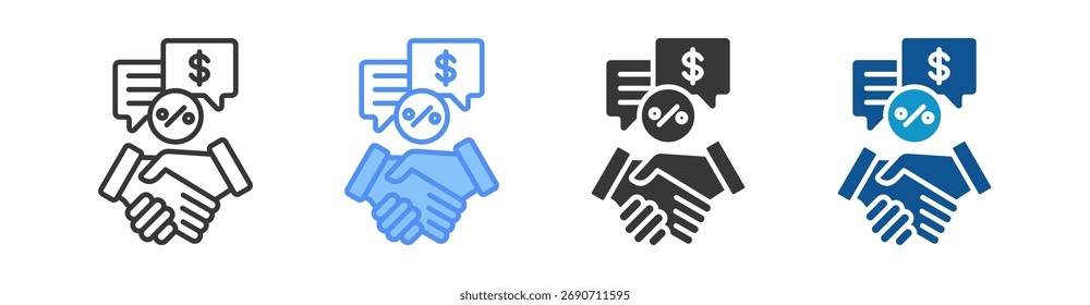 Ícone de negociação Definir coleção de vários estilos