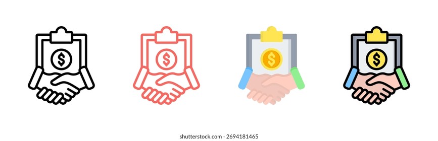 Ícone de negociação definir coleção de vários estilos