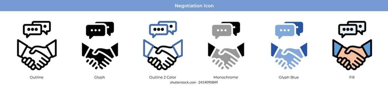 Negotiation Icon Set Vector Design