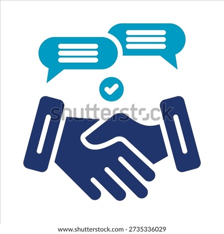 Negotiation Icon. Simple Vector Glyph Dual Color Illustration