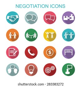 Negotiation Icons, Flat Vector Symbols