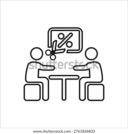 negotiation icons. simple line vector