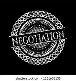 Negotiation on chalkboard