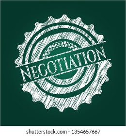 Negotiation on chalkboard