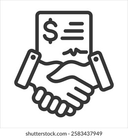 Negotiation Outline Icon Vector Illustration