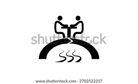 Negotiation platform, black isolated silhouette