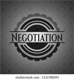 Negotiation realistic black emblem