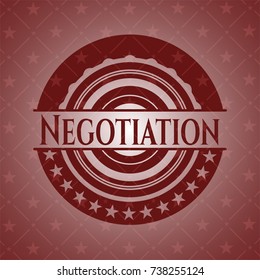 Negotiation realistic red emblem