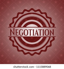 Negotiation red emblem. Retro