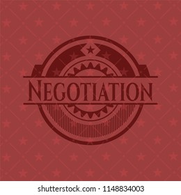 Negotiation red icon or emblem