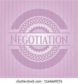 Negotiation retro pink emblem