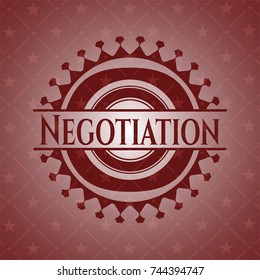 Negotiation retro style red emblem