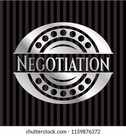 Negotiation silvery badge or emblem