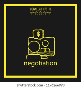 negotiation sketch vector icon