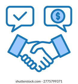 Negotiation Skill Icon Blue Dualtone Design Vector Illustration