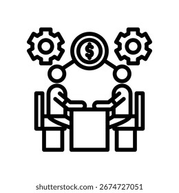 Negotiation Skills Icon Outline Vector Illustration