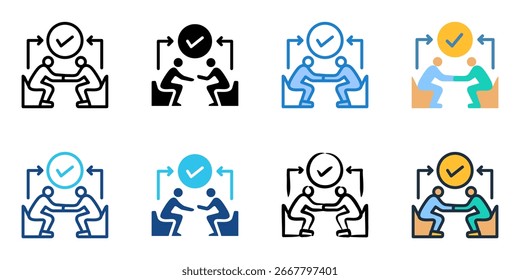 Conjunto de iconos de habilidades de negociación colección de estilos múltiples 
