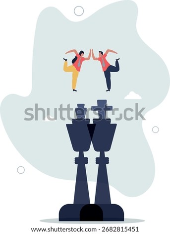 Negotiation strategy, win-win situation, partnership instead of confrontation in competition, merger or agreement concept.life and employment of people.