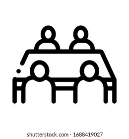 negotiation table icon vector. negotiation table sign. isolated contour symbol illustration
