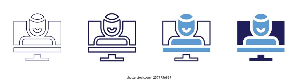 Negotiation tactics icon in 4 different styles. Thin Line, Line, Bold Line, Duotone. Duotone style. Editable stroke.