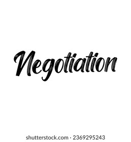 Negotiation text on white background.