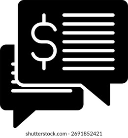 Projeto de vetor de negociação, conceito de acordo e parceria, comunicação de negócios e ilustração de contrato. Ícone de Glifo