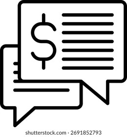 Projeto de vetor de negociação, conceito de acordo e parceria, comunicação de negócios e ilustração de contrato. Ícone de Linha