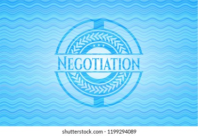 Negotiation water concept emblem.