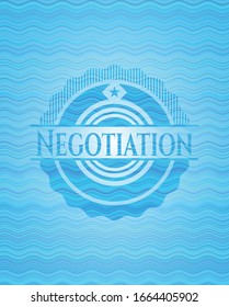 Negotiation water representation badge background. Vector Illustration. Detailed.