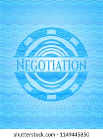 Negotiation water representation emblem background.