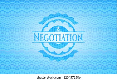 Negotiation water wave representation emblem.