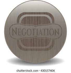 Negotiation wooden emblem. Vintage.