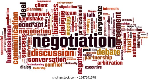 Negotiation word cloud concept. Collage made of words about negotiation. Vector illustration