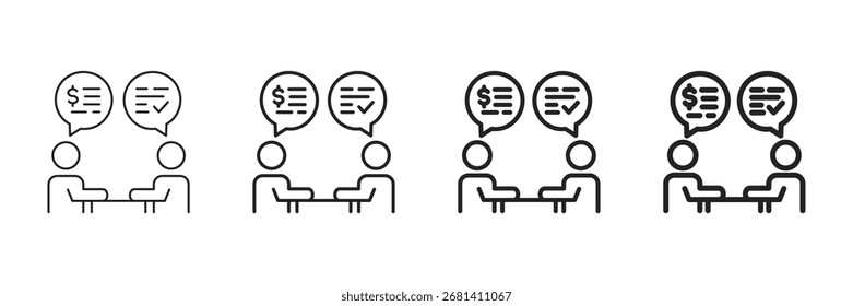 Negotiationicon Set Different Line Style Collection