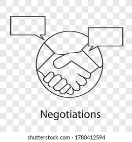Negotiations concept on transparency background. Creative idea design for template, brochure or presentation.