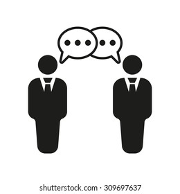 Negotiations Icon. Debate And Dialog, Discussion, Conversations Symbol. Flat Vector Illustration