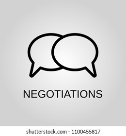Negotiations icon. Negotiations symbol. Flat design. Stock - Vector illustration