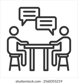 Negotiations Outline Icon Vector Illustration