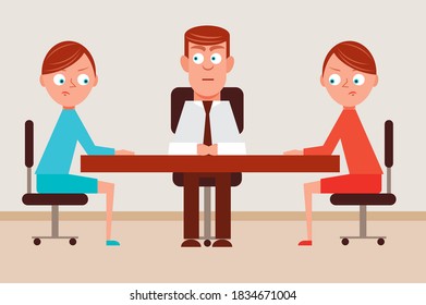 Negotiator managing legal dispute or battle in meeting between two rivals in business