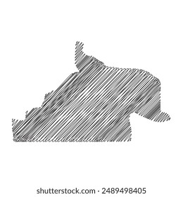 Río Negro Argentina provinces thread map line vector illustration