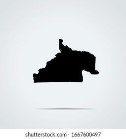 Río Negro Province, Argentina map vector, isolated on white background. Black map template, flat earth.