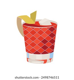 Negroni cocktail. Minimalistic illustration for stickers, menu design and scrapbooking. Vector