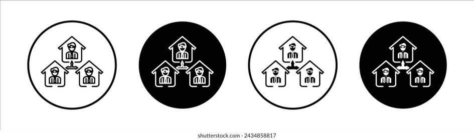 Neighbor flat line icon set. Neighbor Thin line illustration vector