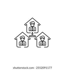 Neighbor icon Simple thin line flat symbol