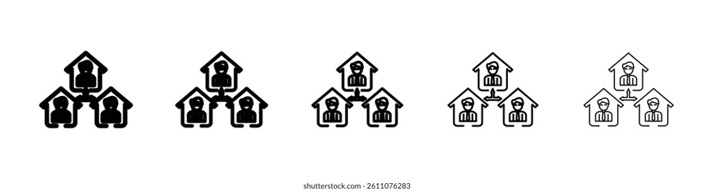 Neighbor icon Symbol mark in Outline style