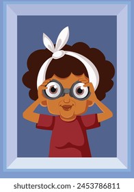 
Neighbor Spying Using Binoculars from her Window Vector Cartoon
Elderly granny snooping and peeking in the neighborhood 
