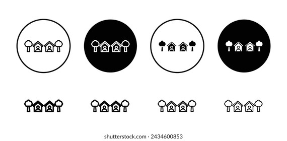 Neighbor vector icon set collection. Neighbor Outline flat Icon.