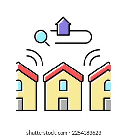 neighborhood in area color icon vector. neighborhood in area sign. isolated symbol illustration