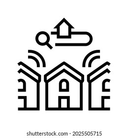 neighborhood in area line icon vector. neighborhood in area sign. isolated contour symbol black illustration